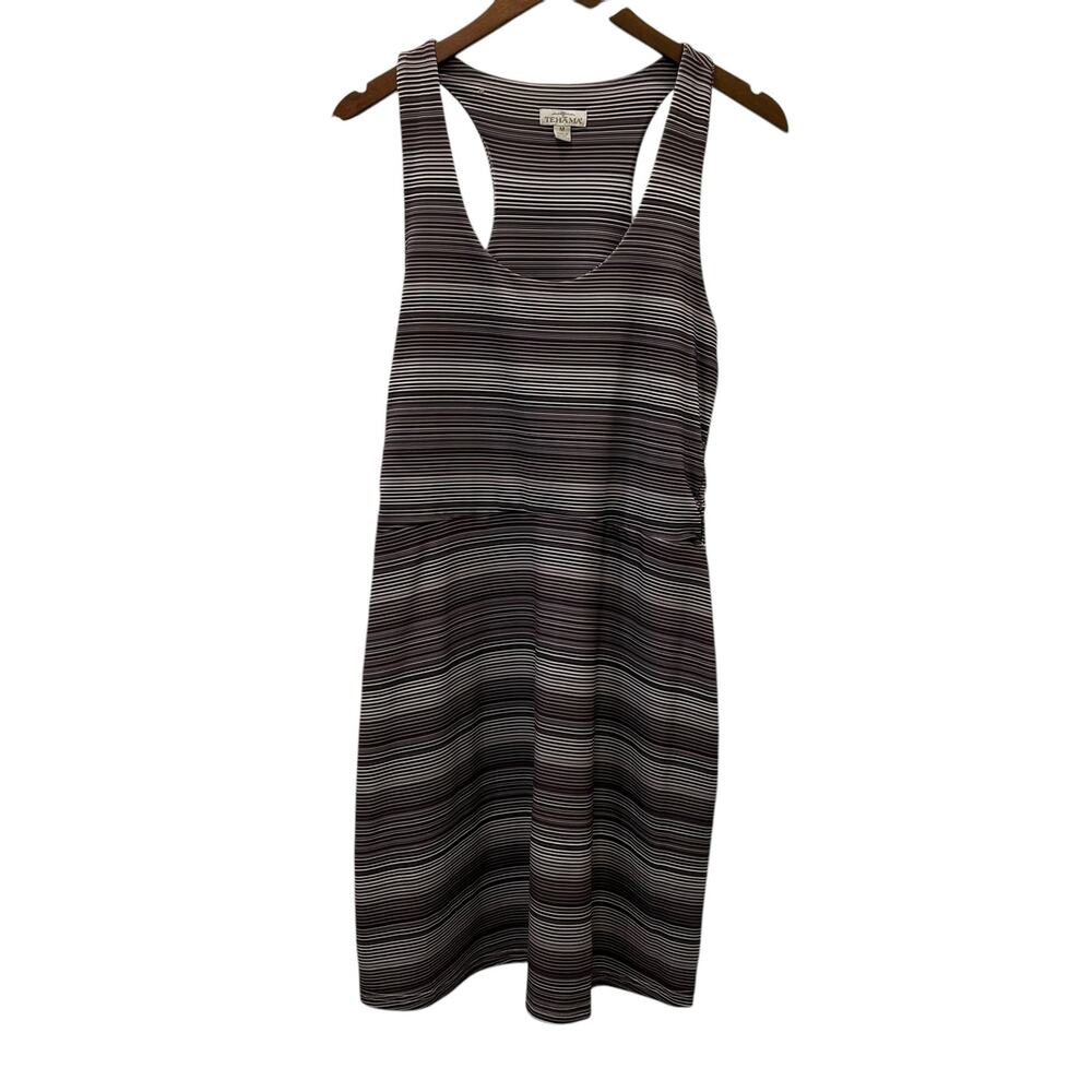 Tehama Womens Striped Sleeveless Tank Racerback Athletic Dress Size Medium